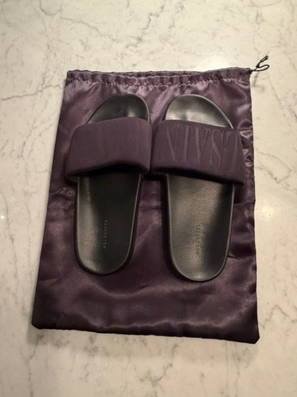 All Saints Black Pool Slides